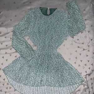 Floral Green Long Sleeve Blouse